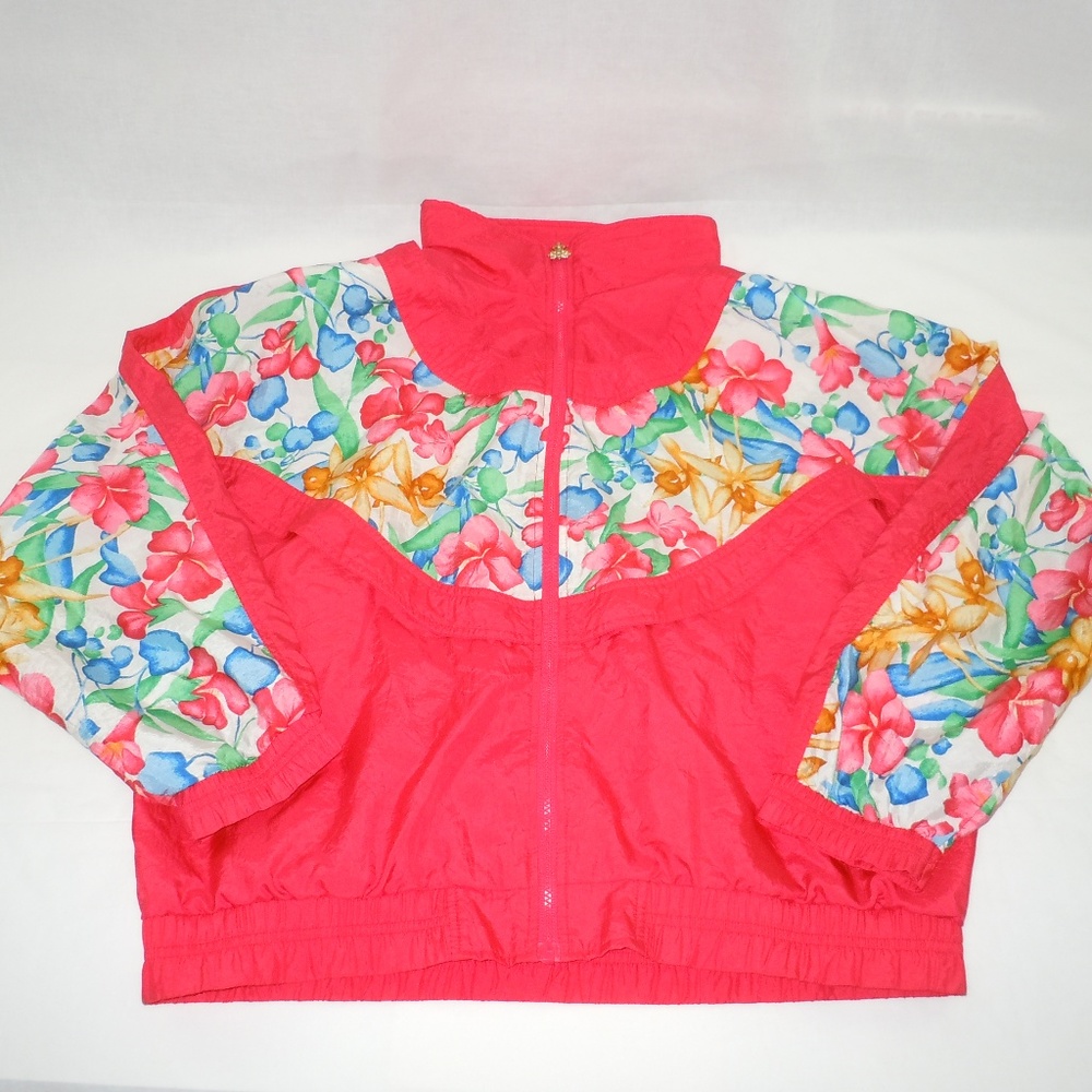 Vintage Womens Jogger Wind Jacket XL Lavon Flower